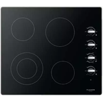 Fulgor Milano F3RK24S2 Electric Cooktop 4 Burners Knob Controls Black with Stainless Frame