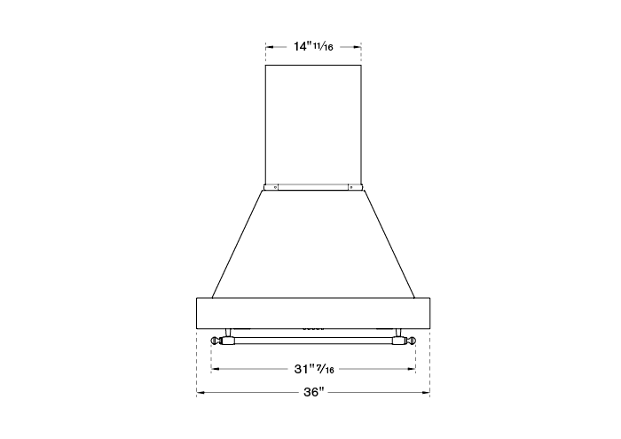 Bertazzoni KC36HERTAV 36 Inch Mounted on Wall 600 CFM