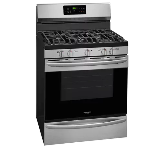 Frigidaire GCRE306CBF 30 Inch 6.2 Cu Ft Five Burner Rear Control Self Clean Convection Electric Range