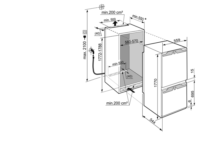 Liebherr ICBNhiIM51630 24 Inch Fully Integrated - Bottom Freezer Refrigerator Parts