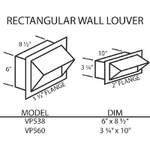 Vent-A-Hood VP560 HVAC Kit 3-1/4" x 10" Wall Cap