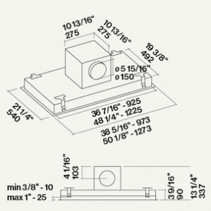 Falmec FDSTE48C6SSR 48 Inch Island Mount Hood Custom Blower