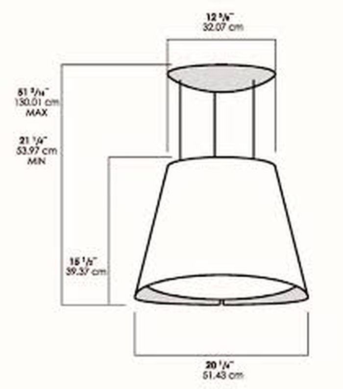 Elica EES320WT 20 Inch Mounted to Ceiling 350 CFM