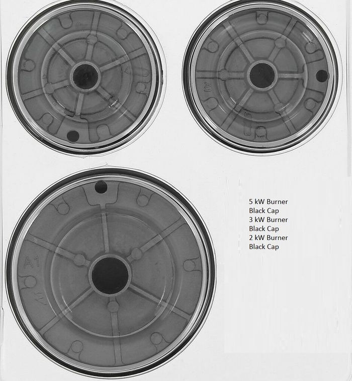 Pitt Cooking 04.02.302 2kw Full Black Burner CAP