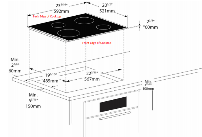 Porter&Charles CC60V 24 Inch Touch Controls Electric Range Part