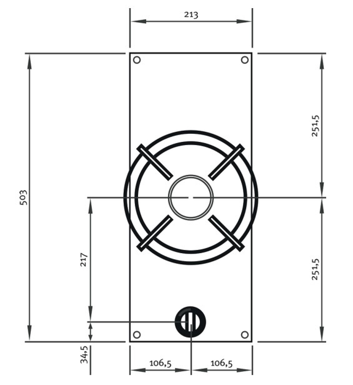 Pitt AKAN 9 Inch Gas Cooktop Top Controls One 2 kW Aluminum Gas Burner