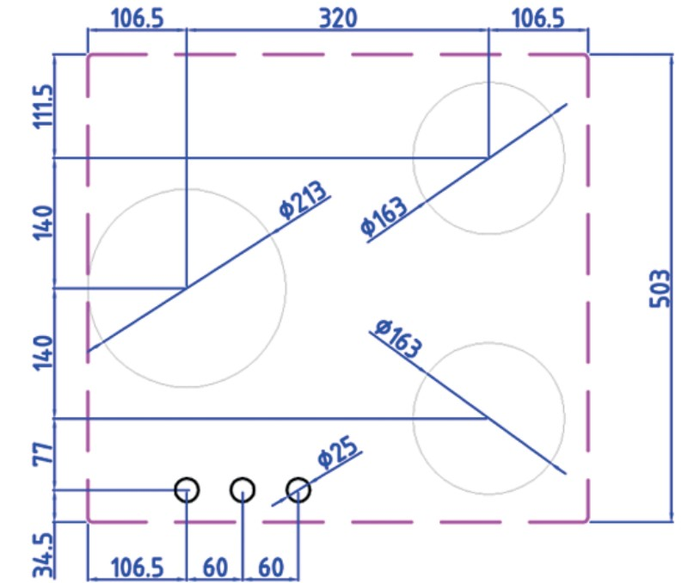 Pitt CIMA 21 Inch Original 03 Burner Gas Cooktop