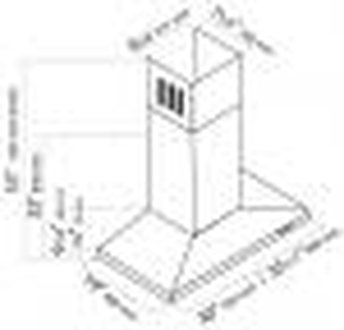 Wall Mount Hood HAM52A-760MM 500 CFM 30in -Arda
