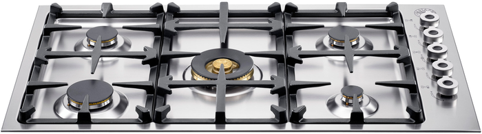 Bertazzoni PROF365QBXT 36 Inch Pro Series Side Controls 5 Brass Burners Gas Cooktop