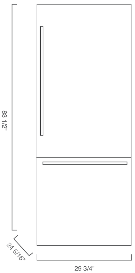 Blomberg BRFB1920SS 30 Inch Built In Bottom Freezer Refrigerator