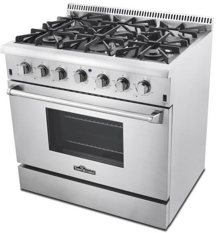 Thor Kitchen HRD3606U 36 Inch Sealed Burners Dual Fuel Range