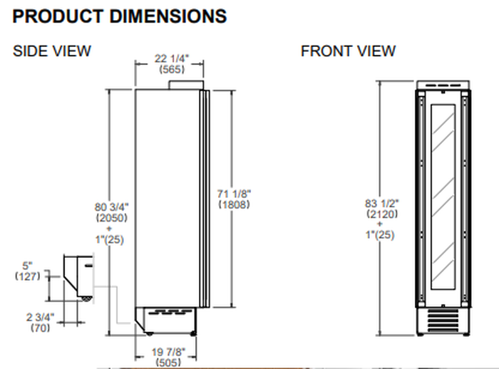 Bertazzoni REF18WCPRR Wine Column Replacement Parts
