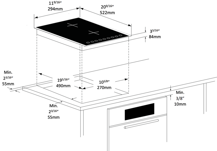 Porter&Charles CI30XB 12 Inch Induction Cooktop