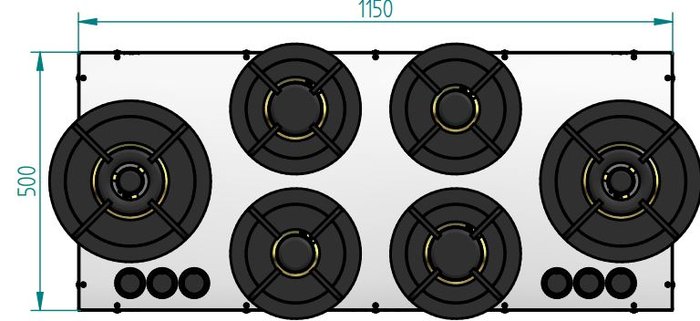 VarioCook Florence 48 Inch Gas Cooktop