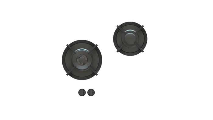 Pitt Cooking BALURAN2PT-NG 21 Inch Brass 2 Burner Gas Cooktop