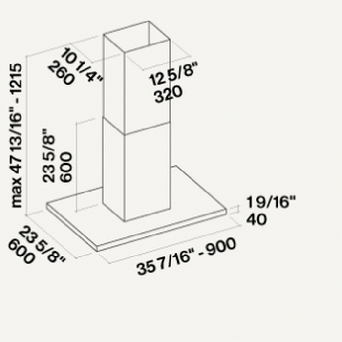 Falmec FDLUM36I5SSR 36 Inch Mounted to Ceiling 500 CFM
