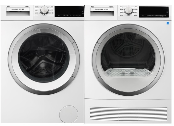 AEG W14120+DC240 24 Inch Compact Washer Dryer Pair