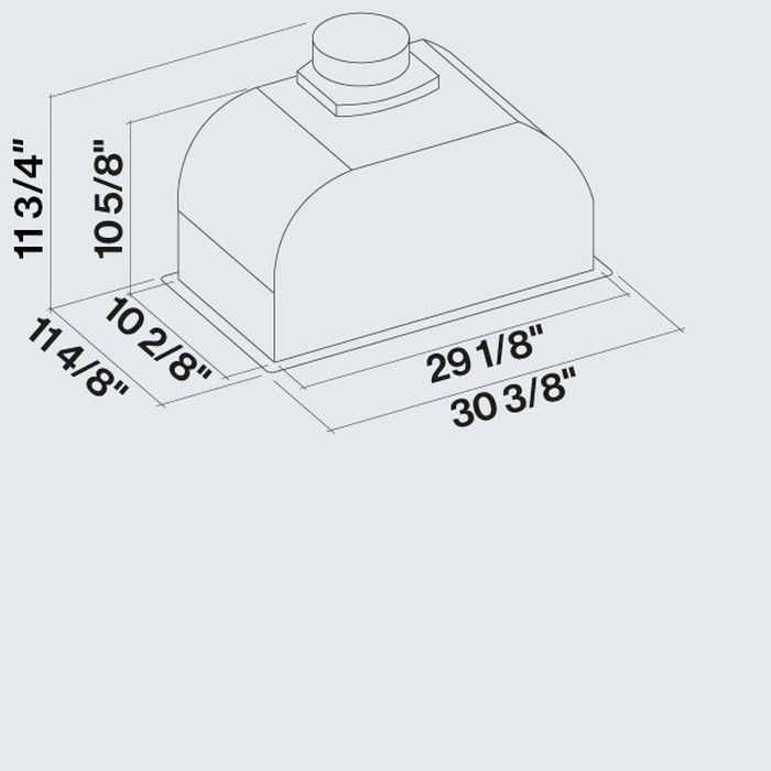 Falmec FIBUR28B5WHR 28 Inch Installed in Cabinet 500 CFM