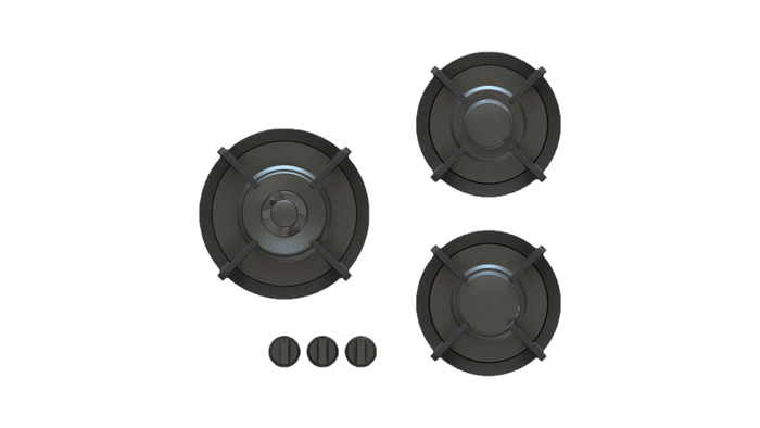 Pitt Cooking CIMA3PT-NG 21 Inch Black 3 Burner Gas Cooktop