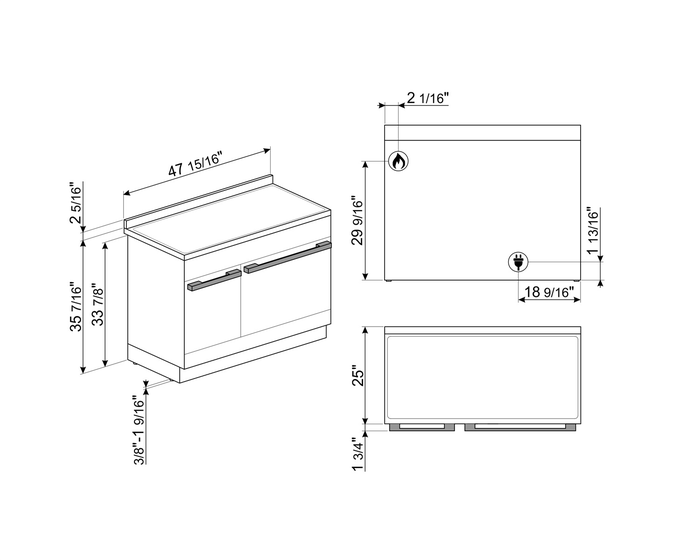 Smeg CPF48UGMBL Range Replacement Parts