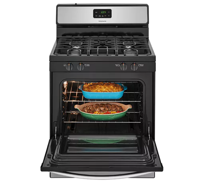 Frigidaire FCRG3062AS 30 Inch 5.3 Cu Ft Five Burner Self Clean Gas Range