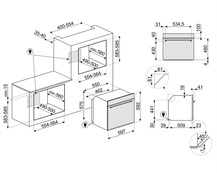 Smeg SFU6302TVX Wall Oven Replacement Parts