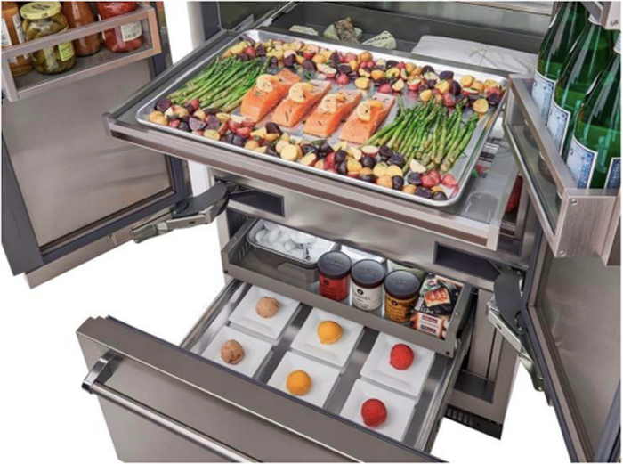 BlueStar BBB36R2CCPLT 36 Inch Built In Bottom Freezer Refrigerator