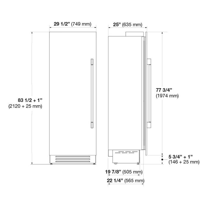 Fulgor Milano F7IFC30S1L Overlay 16.84 Cu.Ft LH Freezer Column - Parts