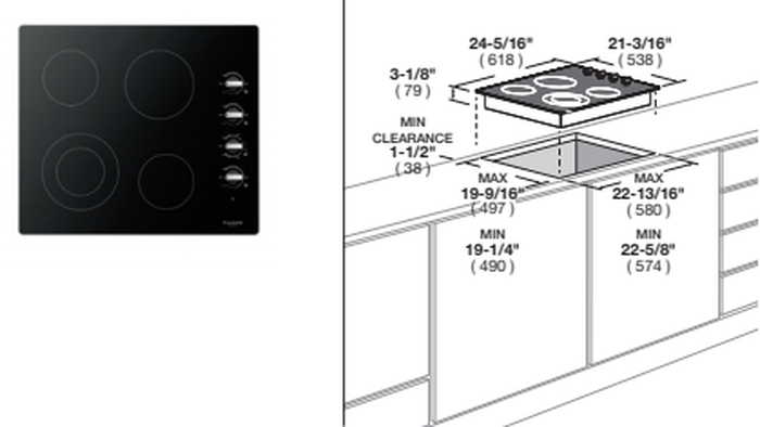 Fulgor Milano F3RK24S2 24 Inch 300 series Electric Cooktop