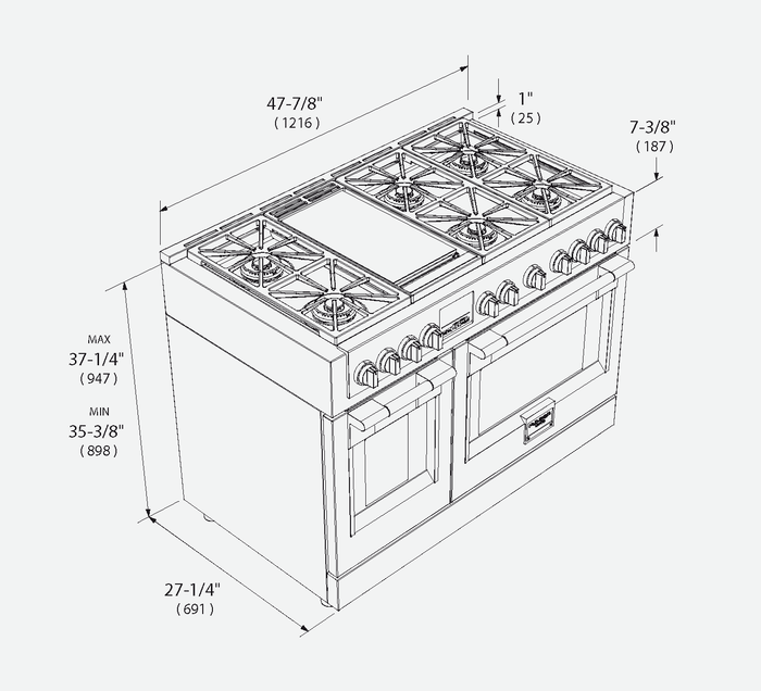 Fulgor Milano F6PDF486GS1 48 Inch Sophia Pro Dual Fuel Range