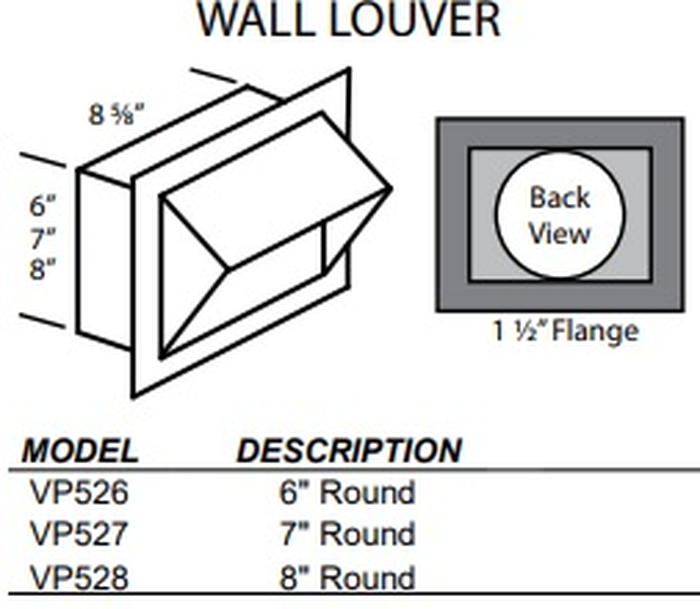 Vent-A-Hood VP527M 7" WALL CAP WITH MAGNET
