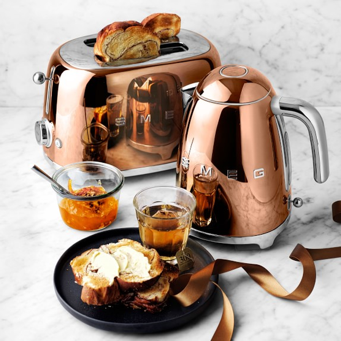 Smeg TSF01RGUS Retro 50's Style 2-Slice Toaster 950 W Rose Gold