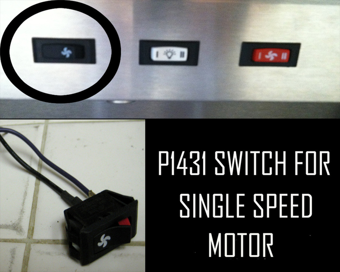 Vent-A-Hood P1434 Control Switch P1434 SWITCH FOR HALOGEN LIGHTS