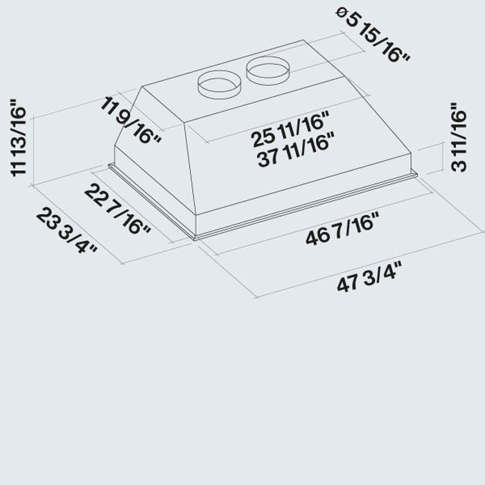 Falmec FIMAX46B9SS3 46 Inch Installed in Cabinet 1000 CFM