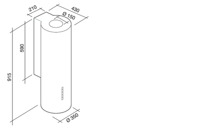 Falmec FDPLR15I5MWR 36 Inch Mounted to Ceiling Range Hood 500 CFM