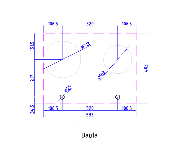 Pitt Cooking BAULA 21 Inch Gas Cooktop Top Controls 27297.1 BTUs Two Al Burners Dual-Ring Power Burner