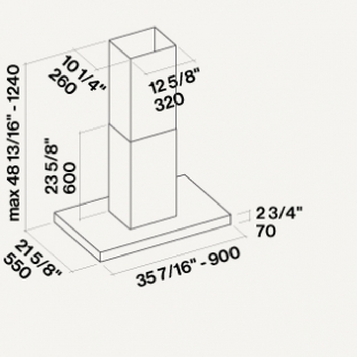 Falmec FFPLN36W5FSR 36 Inch Mounted on Wall 500 CFM