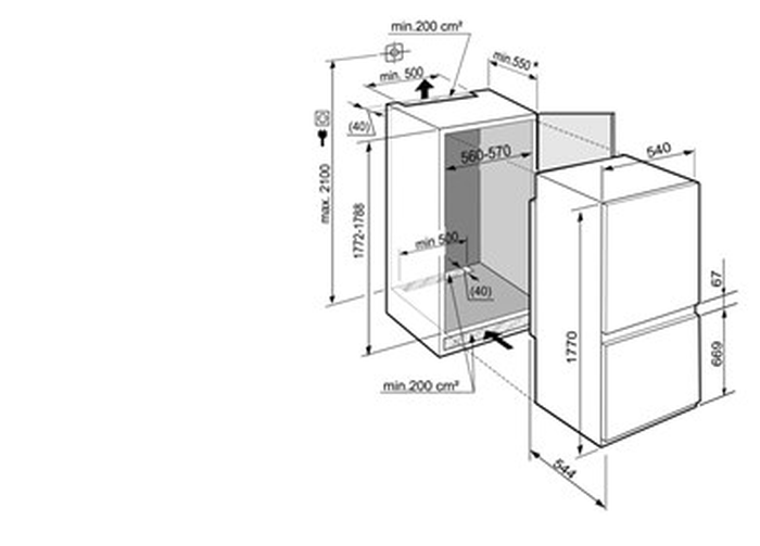 Liebherr ICNS51030 24 Inch Semi Built-In - Bottom Freezer Refrigerator Parts
