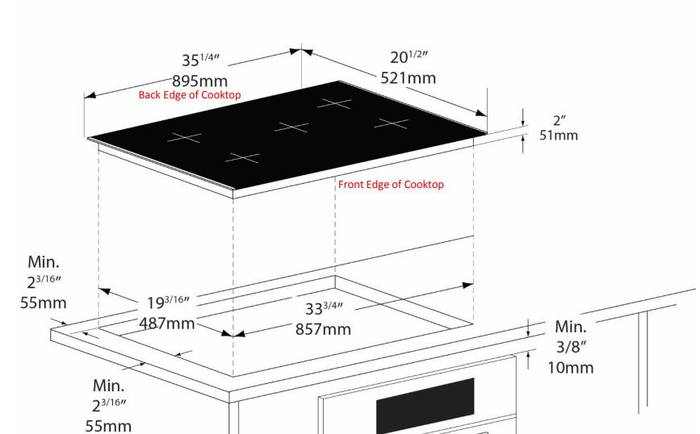 Porter&Charles CI90V 36 Inch Induction Cooktop