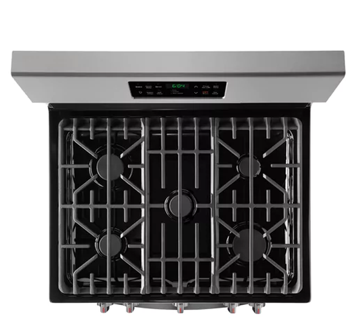 Frigidaire GCRE306CBF 30 Inch 6.2 Cu Ft Five Burner Rear Control Self Clean Convection Electric Range