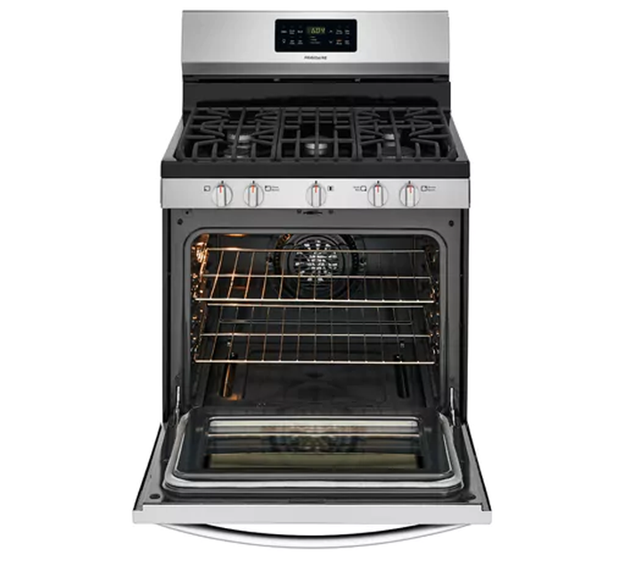 Frigidaire GCRE306CBF 30 Inch 6.2 Cu Ft Five Burner Rear Control Self Clean Convection Electric Range