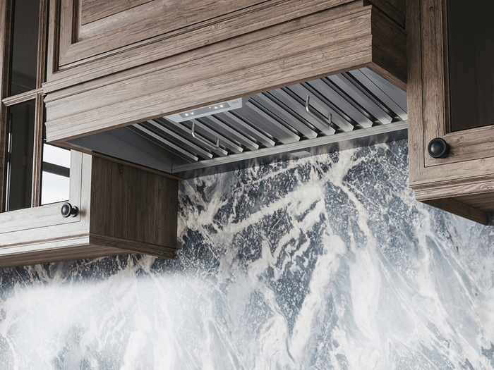 Zephyr AK9446BS 46 Inch Installed in Cabinet 700 CFM