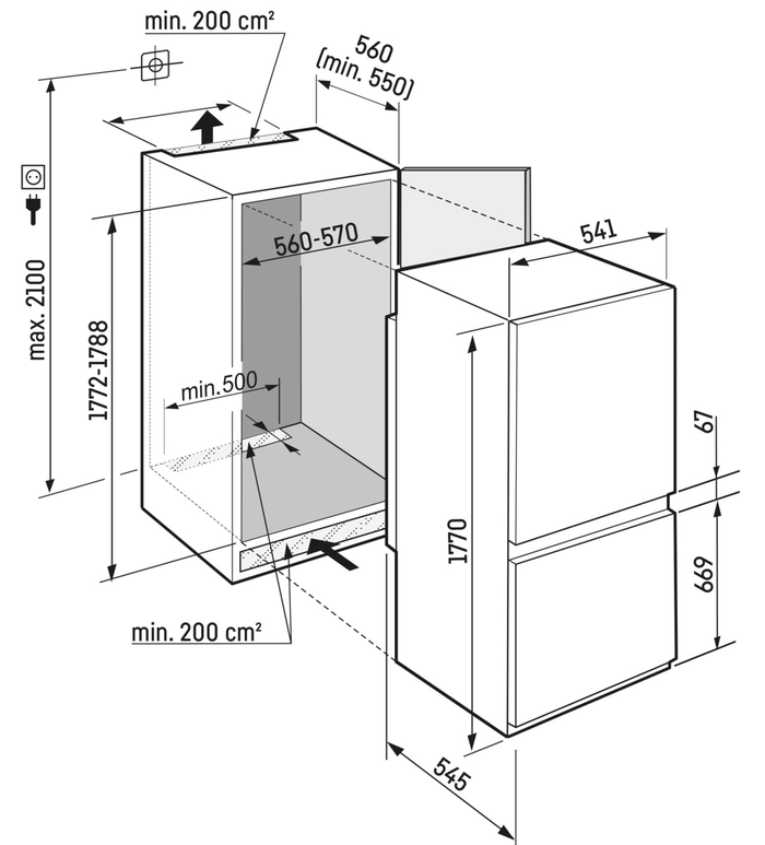 Liebherr ICS5100 24 Inch  Bottom Freezer Refrigerator