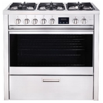 Porter&Charles FEG90B3 36 Inch Dual Fuel Range