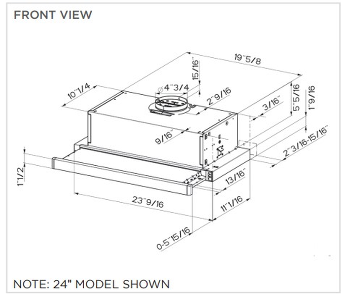 Faber FLEX30SS300 30 Inch Installed Under Cabinet Range Hood 240 CFM
