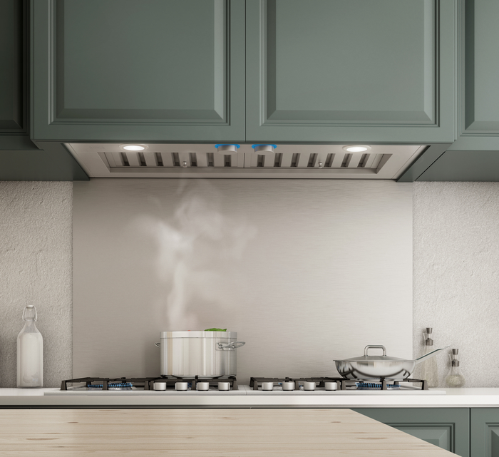 Elica ETR146SS 46 Inch Installed in Cabinet 1200 CFM