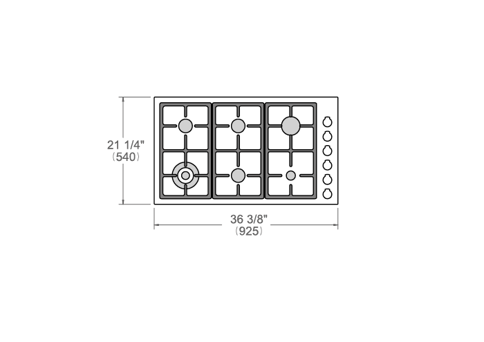 Bertazzoni MAST366QBXT 36 Inch Master Series Slide Controls 6 Brass Burners Gas Cooktop