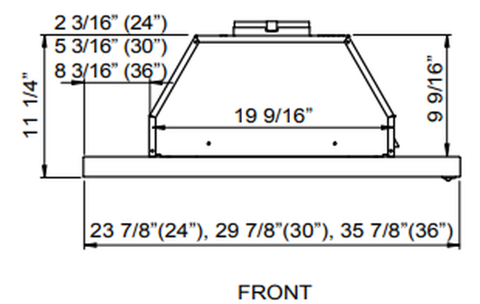 Zephyr ZPIE30AG Glide-Out Hood Replacement Parts