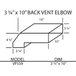 Vent-A-Hood VP559 HVAC Kit 3-1/4" x 10" Elbow