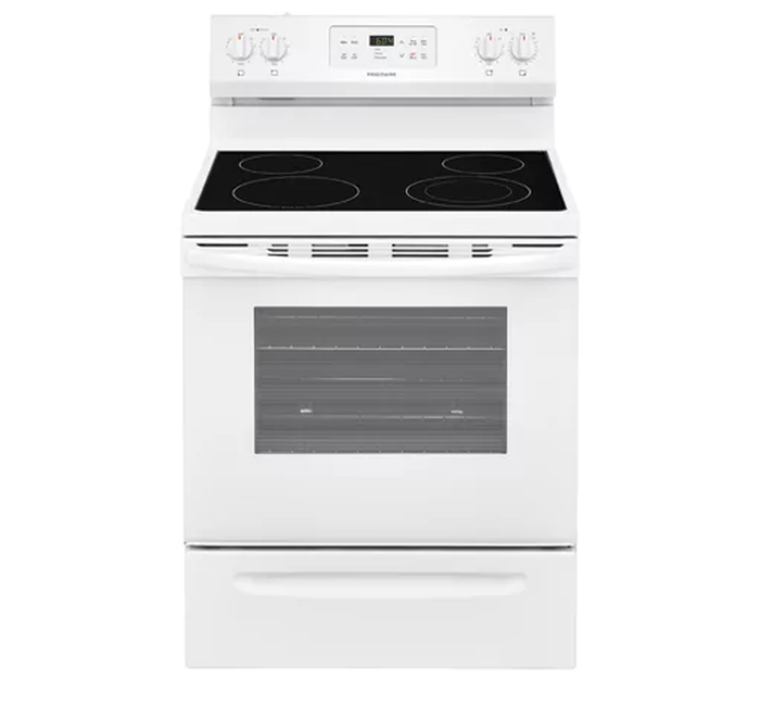 Frigidaire FCRE305CBW 30 Inch 5.3 Cu Ft Five Burner Manual Clean Electric Range